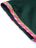 Ahalyaa Dark Green Solid Kimono Rayon Kurta Set For Women