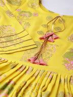Ahalyaa Yellow Frock Suit with Plazzo