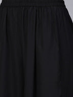 Ahalyaa Women Black & Pink High Slit Bandhani Khari Printed Anarkali Kurta with Palazzos