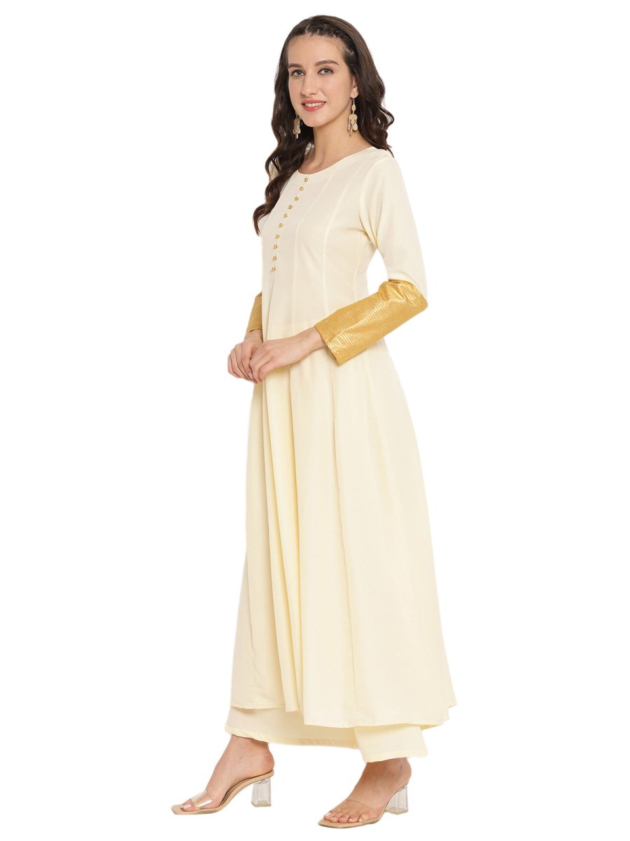 Ahalyaa Solid Anarkali Kurta With Dupatta Set
