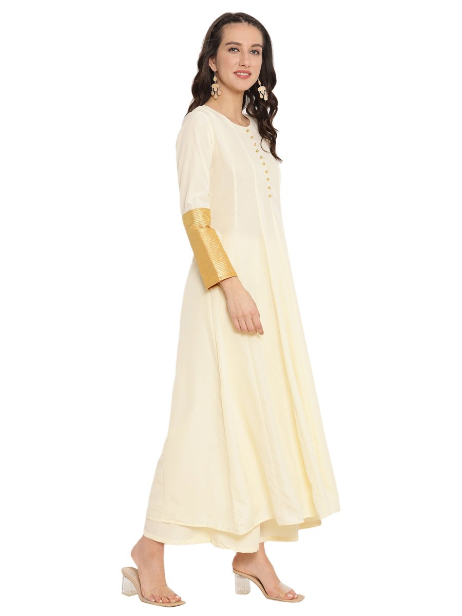 Ahalyaa Solid Anarkali Kurta With Dupatta Set