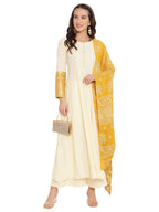 Ahalyaa Solid Anarkali Kurta With Dupatta Set