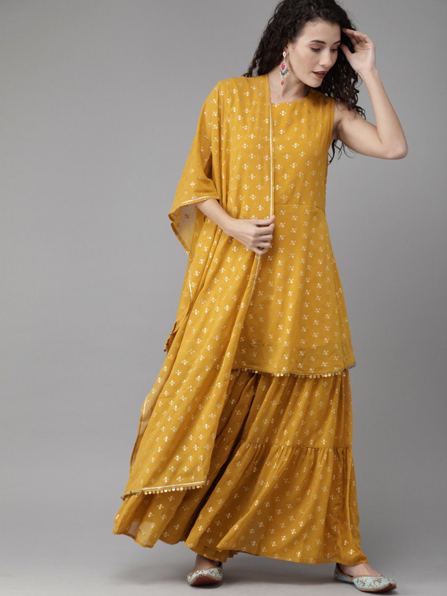 Ahalyaa Mustard Suit Set