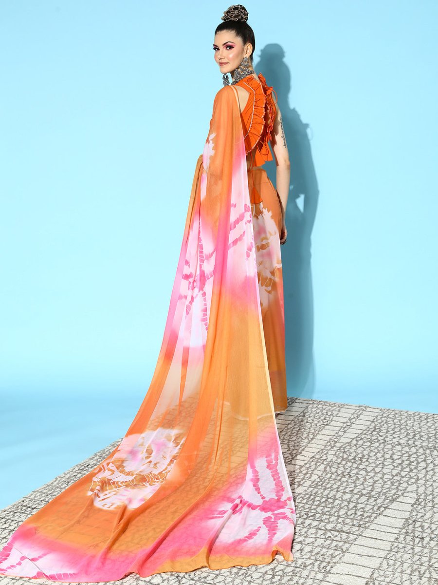 Ahalyaa Abstract Chiffon Saree