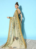 Ahalyaa Floral Chanderi Saree with Solid border
