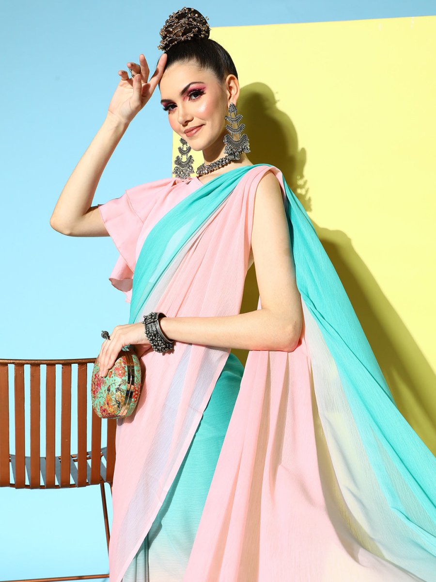 Ahalyaa Poly Chiffon Ombre Saree