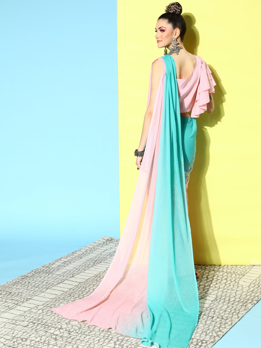Ahalyaa Poly Chiffon Ombre Saree