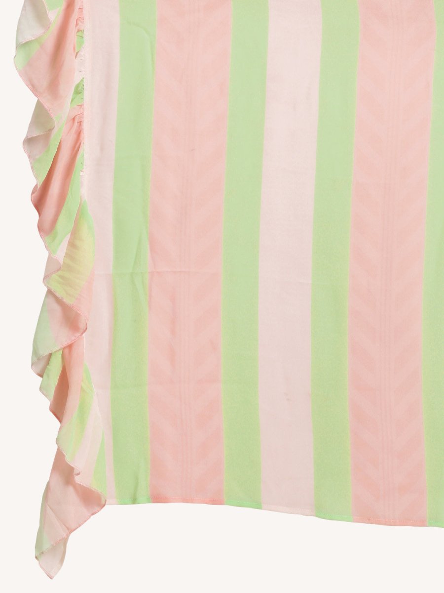 Ahalyaa Women's Striped Ready to Wear Saree