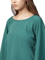 Ahalyaa Indo Western Sea Green Cape With Drape Pant