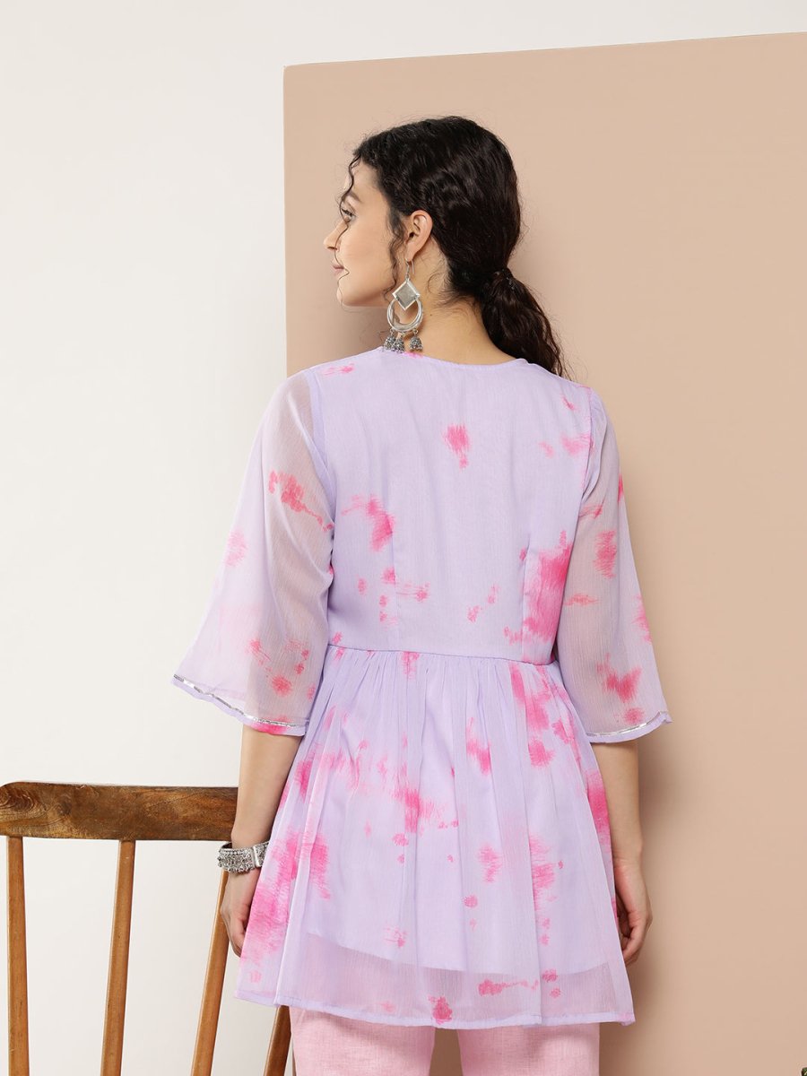 Ahalyaa Lavender & Pink Printed Tunic