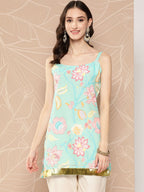 Ahalyaa Floral Print Embellished Tunic