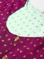 Ahalyaa Women's Blue & Purple Printed A-Line Tunic