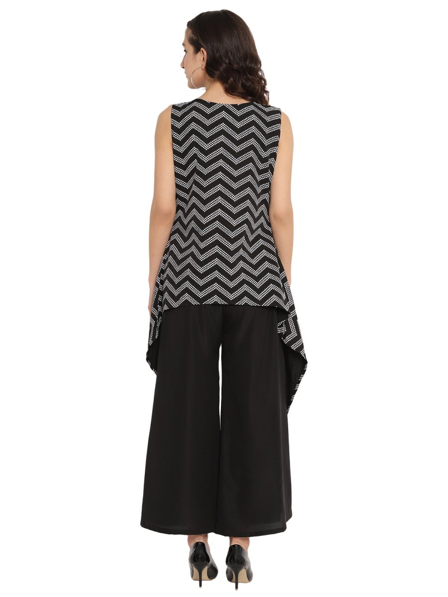Ahalyaa Black Tunic With Attached Shrug