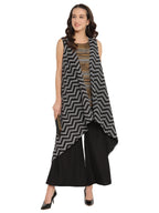 Ahalyaa Black Tunic With Attached Shrug