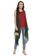 Ahalyaa Maroon Tunic With Attached Shrug