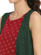Ahalyaa Maroon Tunic With Attached Shrug