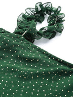 Ahalyaa Women One Shoulder Green Printed Beautiful Tunic