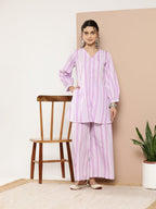 Ahalyaa Women Striped Crepe Co-Ords - Distacart