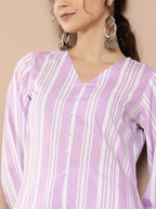 Ahalyaa Women Striped Crepe Co-Ords - Distacart