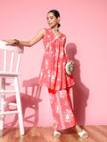 Ahalyaa Floral Printed Crepe Co-Ords - Distacart