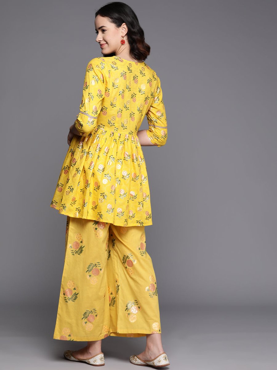 Ahalyaa Printed Pure Cotton Tunic With Palazzos