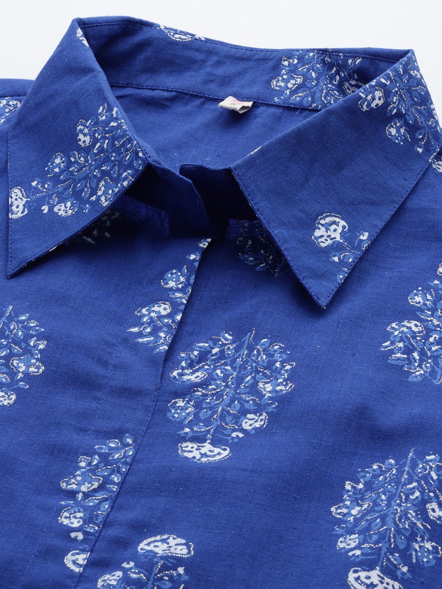 Ahalyaa Printed Pure Cotton Tunic With Palazzos - Distacart