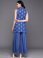 Ahalyaa Printed Pure Cotton Tunic With Palazzos - Distacart