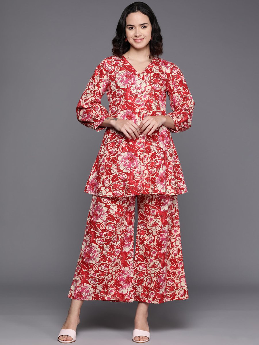 Ahalyaa Printed Pure Cotton Tunic With Palazzos