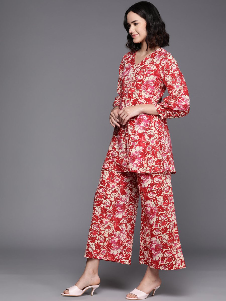 Ahalyaa Printed Pure Cotton Tunic With Palazzos
