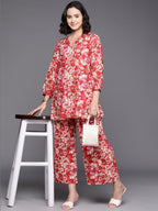 Ahalyaa Printed Pure Cotton Tunic With Palazzos