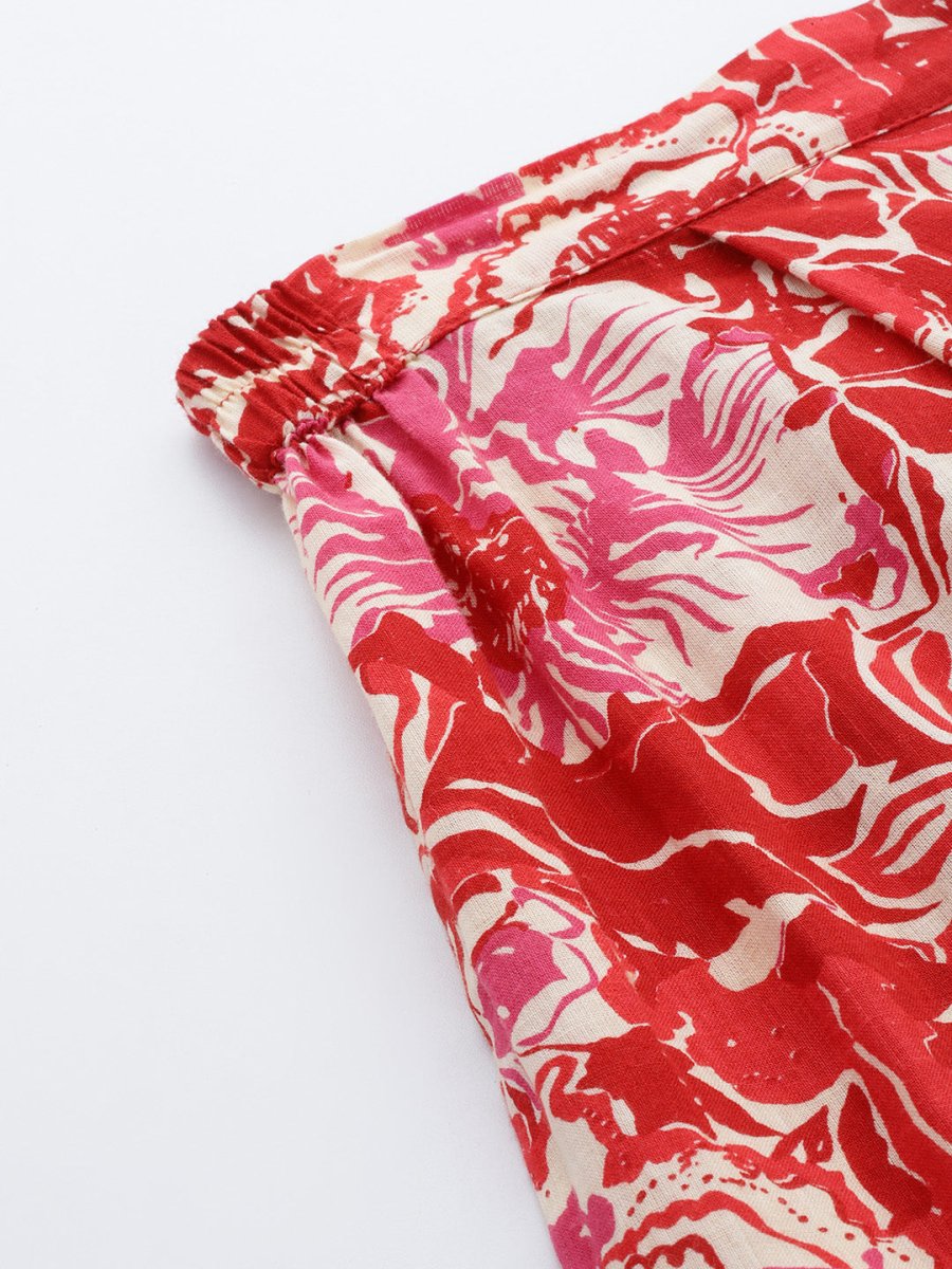 Ahalyaa Printed Pure Cotton Tunic With Palazzos