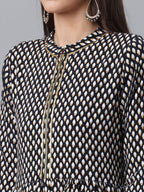 Ahalyaa Black & White Printed Tunic