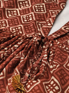 Ahalyaa Women's Brown & Cream-Coloured Printed A-Line Tunic