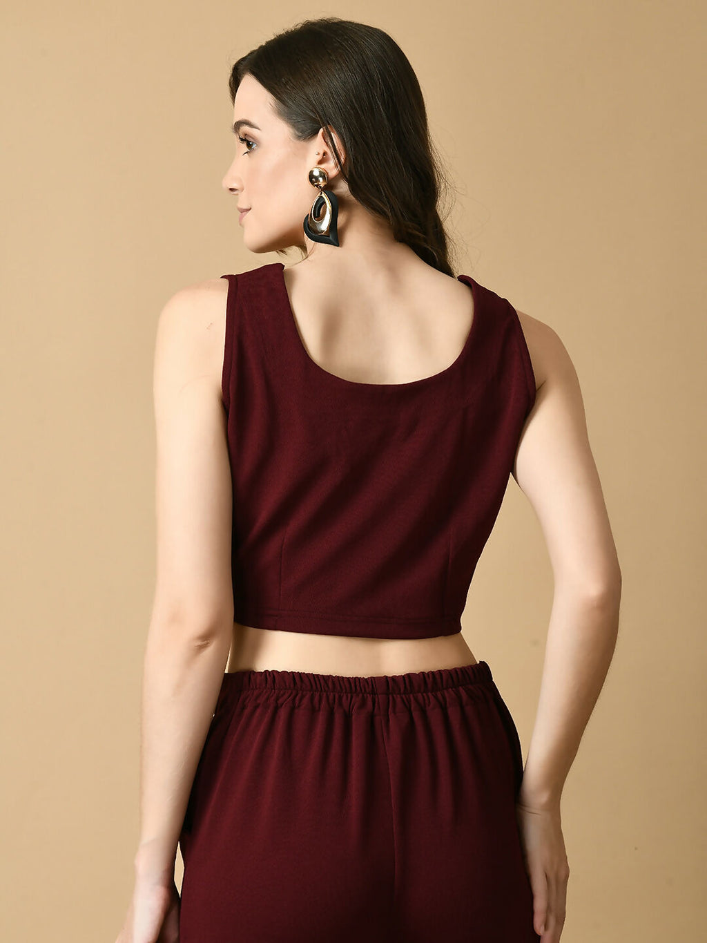 Myshka Women's Magenta Solid Party Top