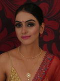 Layered Kundan and Pearl Gold Neckpiece (gold) - Ruby Raang