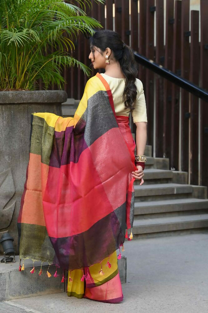 Beatitude Multicolor Tissue Silk Saree