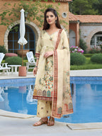 Joban Fashion Off White Position Digital Print With Position Foil Kurta Set - Distacart