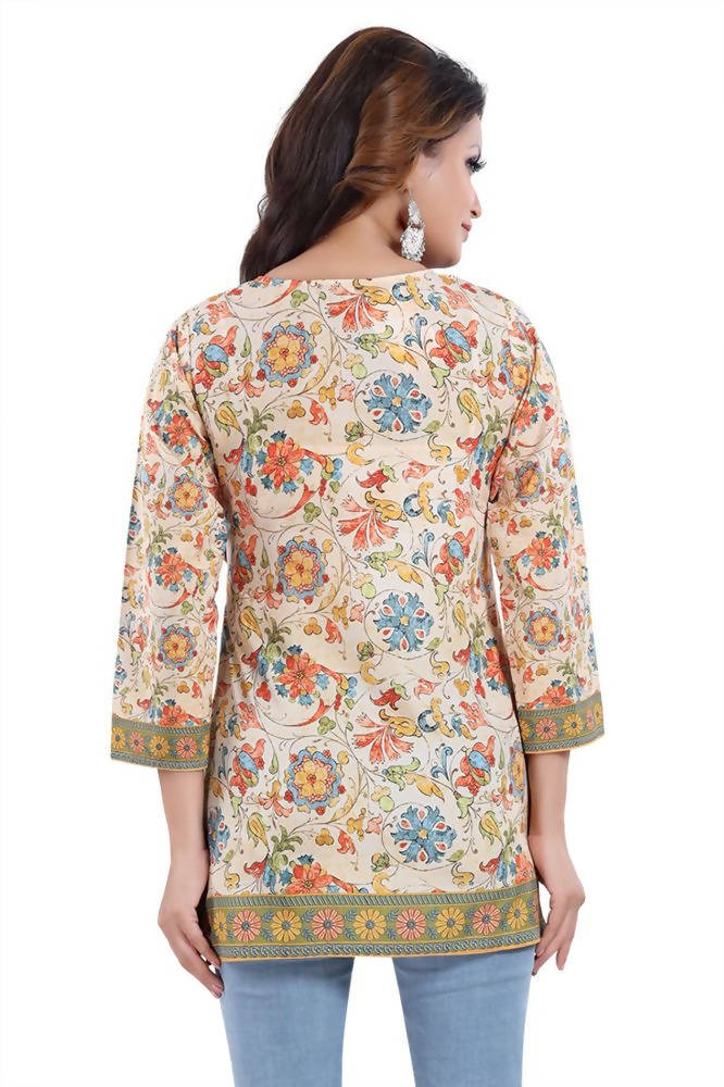 Snehal Creations Elegant Faux Crepe Printed Short Kurti Tunic