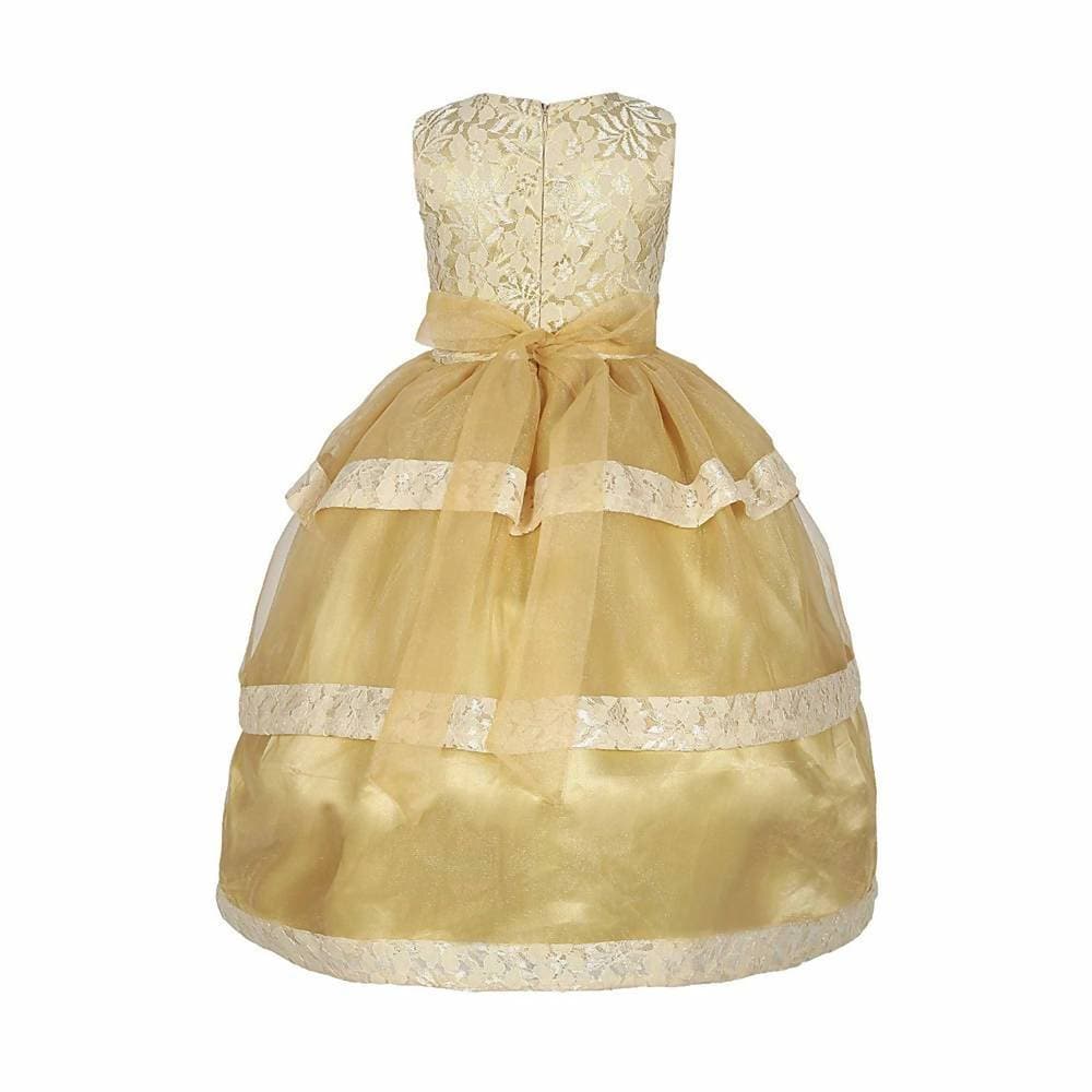 Asmaani Baby Girl's Off White Colour Satin A-Line Maxi Full Length Dress (AS-DRESS-22111)