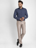 Jainish Navy Blue Printed Formal Shirt ( JSF 426Navy ) - Distacart