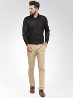 Jainish Men's Cotton Solid Black Formal Shirt's ( SF 361Black ) - Distacart