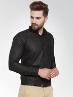 Jainish Men's Cotton Solid Black Formal Shirt's ( SF 361Black ) - Distacart