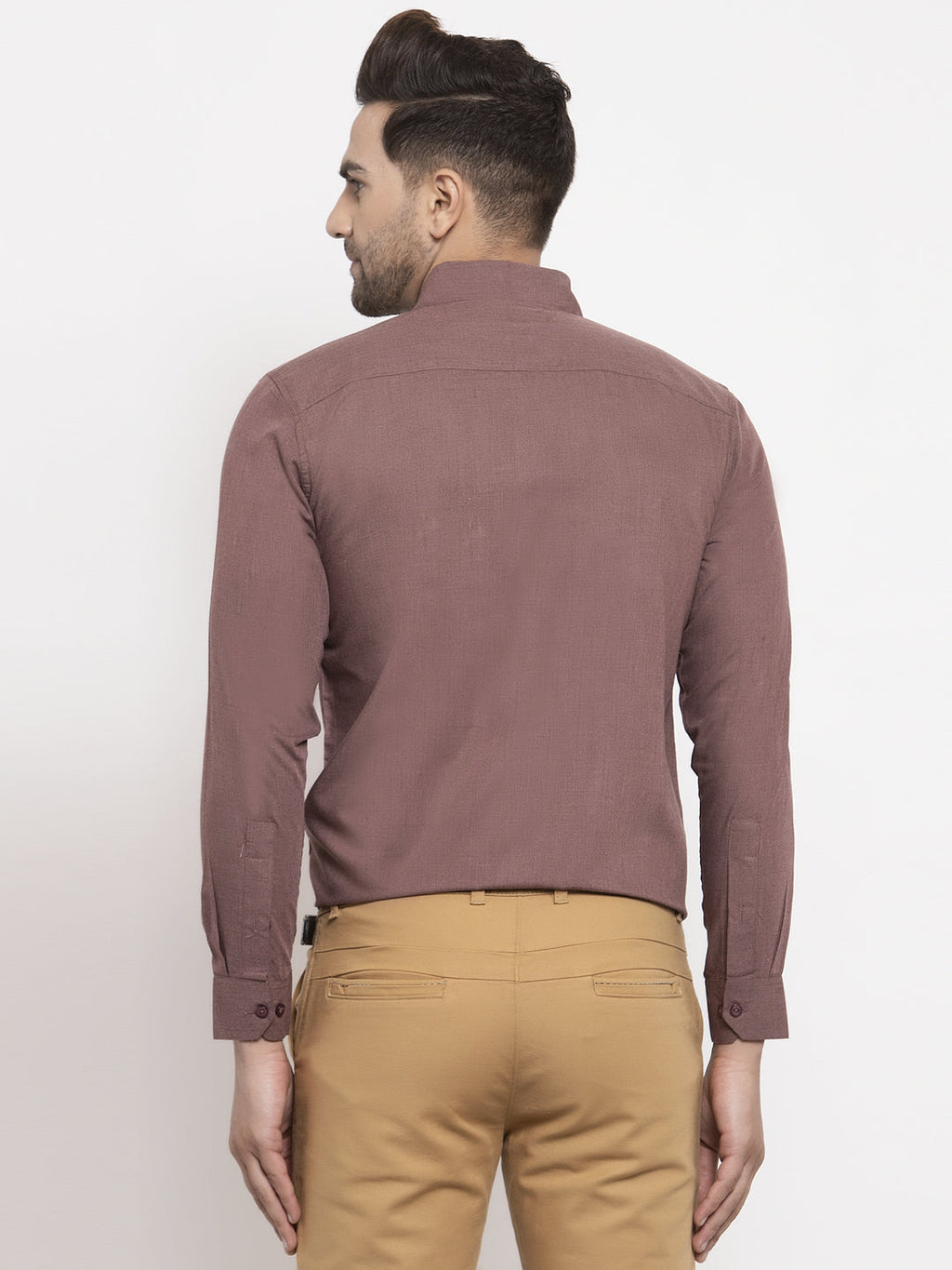 Jainish Men's Cotton Solid Brown Formal Shirt's ( SF 361Brown ) - Distacart