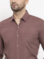 Jainish Men's Cotton Solid Brown Formal Shirt's ( SF 361Brown ) - Distacart