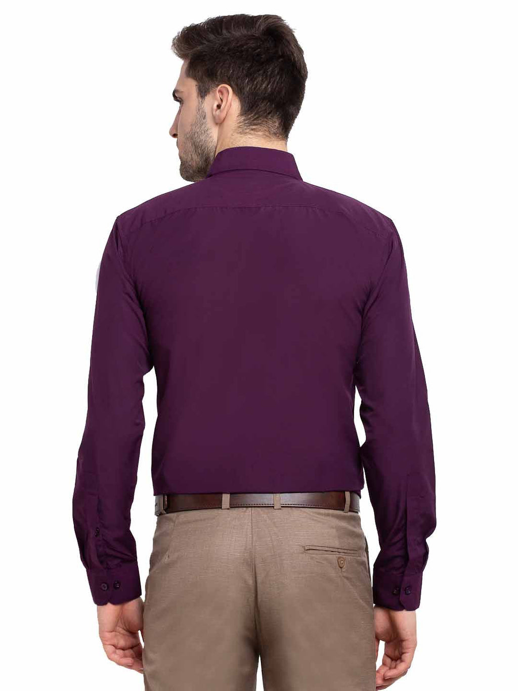 Jainish Men's Cotton Solid Burgundy Purple Formal Shirt's ( SF 361Burgundy ) - Distacart