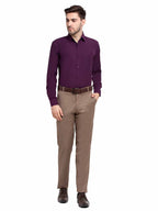 Jainish Men's Cotton Solid Burgundy Purple Formal Shirt's ( SF 361Burgundy ) - Distacart