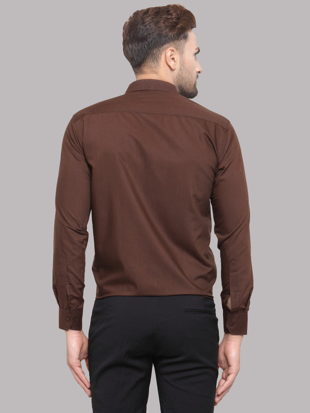 Jainish Men's Cotton Solid Coffee Formal Shirt's ( SF 361Coffee ) - Distacart