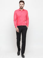 Jainish Men's Cotton Solid Coral Red Formal Shirt's ( SF 361Coral ) - Distacart