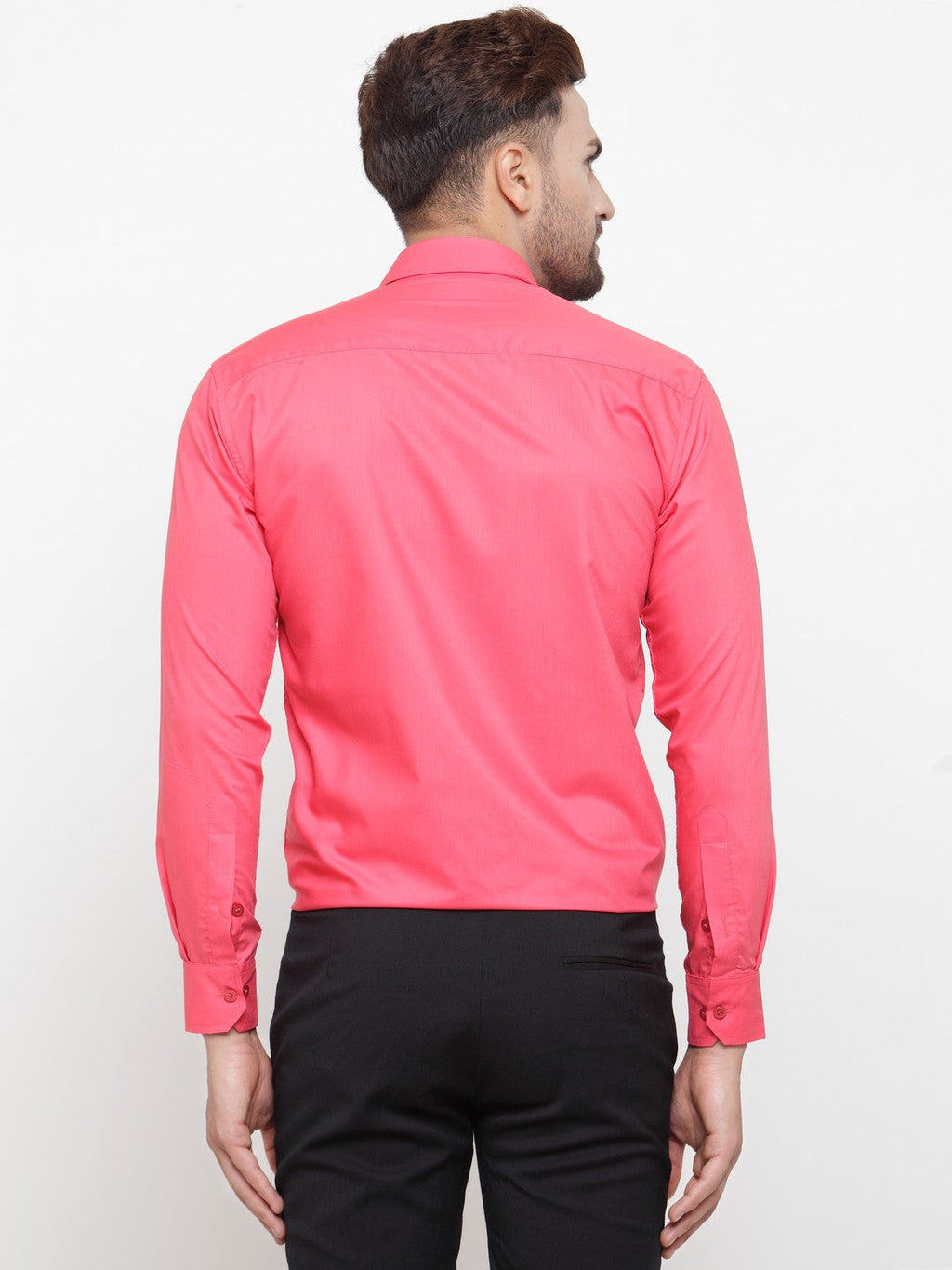 Jainish Men's Cotton Solid Coral Red Formal Shirt's ( SF 361Coral ) - Distacart