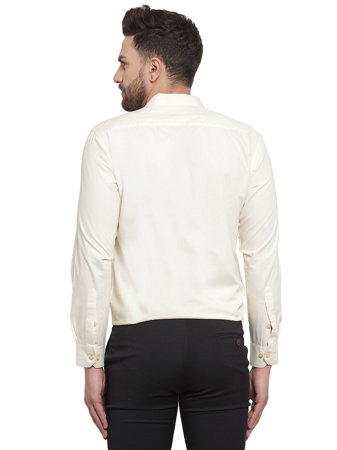 Jainish Men's Cotton Solid Cream Formal Shirt's ( SF 361Cream ) - Distacart